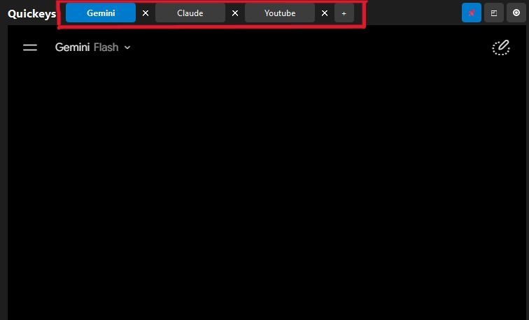 Multi-tab support configuration panel display interface